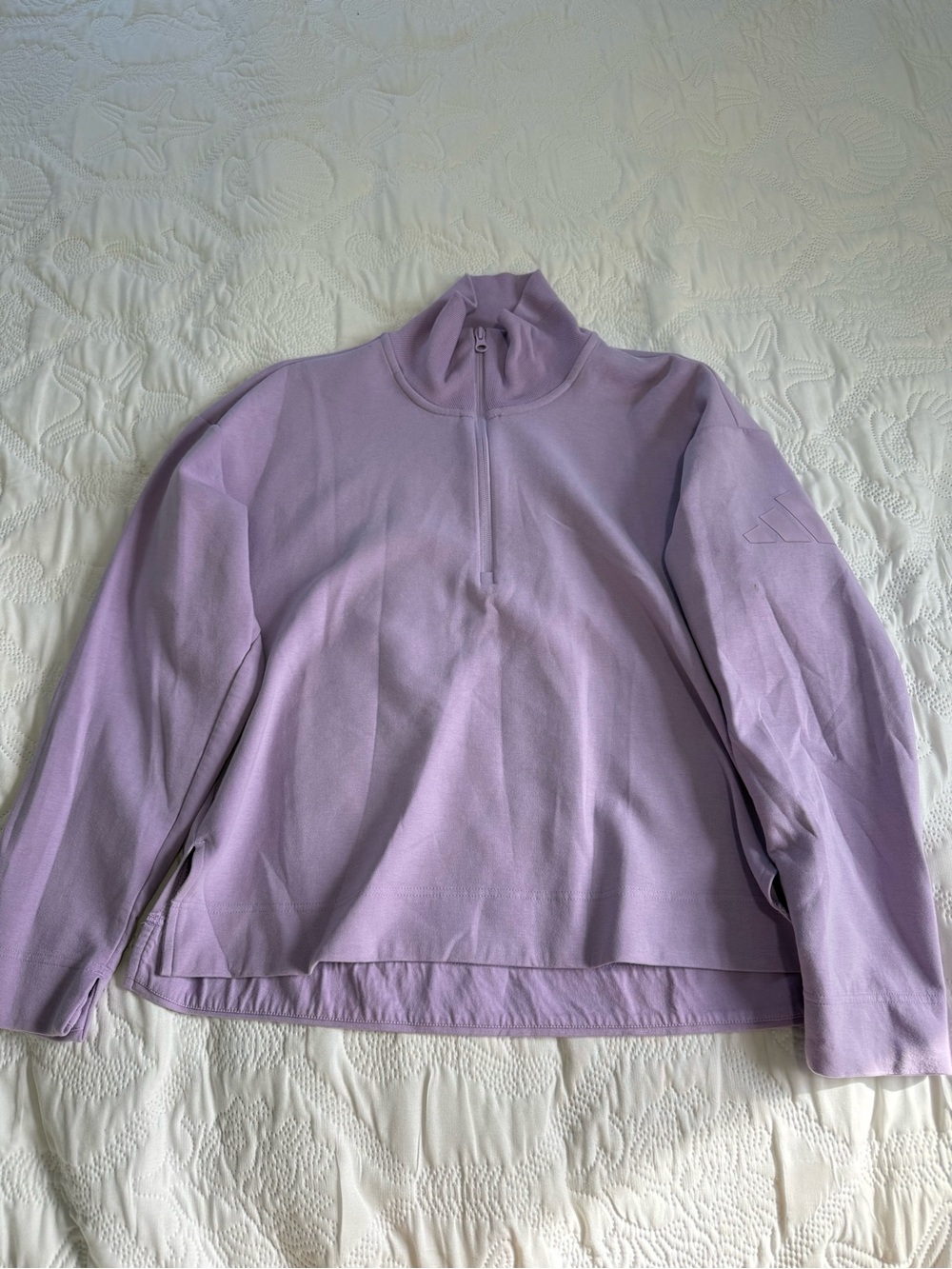 Adidas Lilac Quarter-Zip Women's Sweater